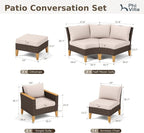 PHI VILLA 7-Piece Wicker Patio Furniture Set, Outdoor Half-Moon Curved - Image 2