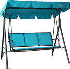 Kozyard 3-Person Outdoor Canopy Porch Swing Chair, Breathable Textilene Armrest - Image 7