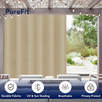 PureFit Outdoor Curtains for Patio Waterproof Weatherproof, UV Resistant - Image 3