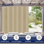 PureFit Outdoor Curtains for Patio Waterproof Weatherproof, UV Resistant - Image 3