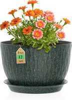 12 Inch Wide Water Ripples Flower Pots by WSMKSZ