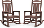 SERWALL HDPE Outdoor Rocking Chair Set of 2, Oversized Patio Rocking Chairs by SERWALL