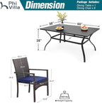 PHI VILLA 7 Piece Patio Dining Set - Image 9