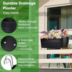 OGIMA Railing Planter Box, 3 Pack 16" Large Hanging Planters - Image 5