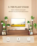 Plant Stand Indoor, 5-Tier Tall Plant Stand Indoor, Metal Plant Shelf - Image 2