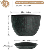 12 Inch Wide Water Ripples Flower Pots - Image 2