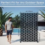 72" Metal Privacy Screen Freestanding Outdoor Room Divider Decorative Laser Cut - Image 8