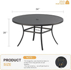 VICLLAX 53" Outdoor Round Patio Table - Image 3