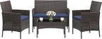 GAOMON 4-Piece Patio Furniture Set, Modern PE Rattan Conversation Set by GAOMON
