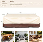 Rectangular Patio Furniture Covers, Upgraded 600D Heavy Duty Outdoor Furniture - Image 2