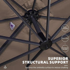 PURPLE LEAF 9' X 11.5' Square Cantilever Umbrella Patio Umbrella - Image 7