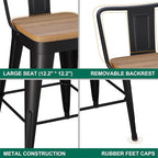 WENTMENT Metal Bar Stools Set of 4 Counter Height Barstools - Image 7