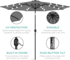 Best Choice Products 10ft Solar Polyester LED Lighted Patio Umbrella w/Tilt - Image 5