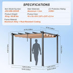 VEVOR 10'x10' Outdoor Retractable Pergola - Image 7