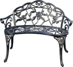 Patio Balcony Bench Double Seat, Anti-Rust Cast Aluminum Patio Garden Bench by C%2FG+patio+casa