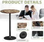 Flamaker Round Bistro Pub Table Modern Style Metal Base MDF Top Cocktail Bar - Image 4