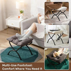 HollyHOME 15" Folding Footrest Stool, Upholstered Small Foldable Ottoman - Image 5