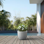 Kante 14 Inch Dia Round Concrete Planter, Indoor Outdoor Large Plant Pot - Image 6