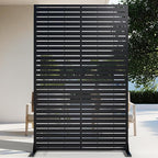 72" H Metal Outdoor Privacy Screen – Freestanding Rustproof Louvered Fence Panel by TALLYVERUS