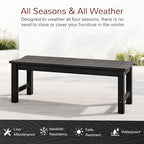 Stoog Outdoor Bench, 2-Person Patio Backless Bench, All-Weather HIPS Garden - Image 4