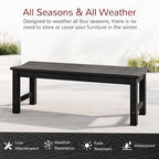 Stoog Outdoor Benches Set of 2, 2-Person Backless Patio Bench, All-Weather HIPS - Image 4