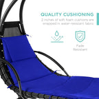 Best Choice Products Outdoor Hanging Curved Steel Chaise Lounge Chair Swing - Image 5