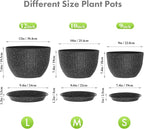 12/10/9 inch Large Flower Pots, 3 Set Big Plant Pots - Image 2