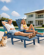 Carauci Lounge Chair Outdoor, HDPE Chaise Lounge - Image 2
