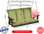 Poly Lumber Wood 4FT Porch Swing Amish Craftsmandship Made in USA HDPE - Image 2