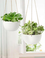 UBEE Ceramic Hanging Planters Indoor Outdoor, 7.5 Inch + 6.5 Inch Hanging - Image 5