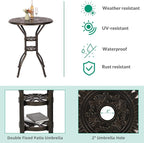 VIVIJASON 3-Piece Outdoor Swivel Bar Stools Set, All Weather Cast Aluminum - Image 4