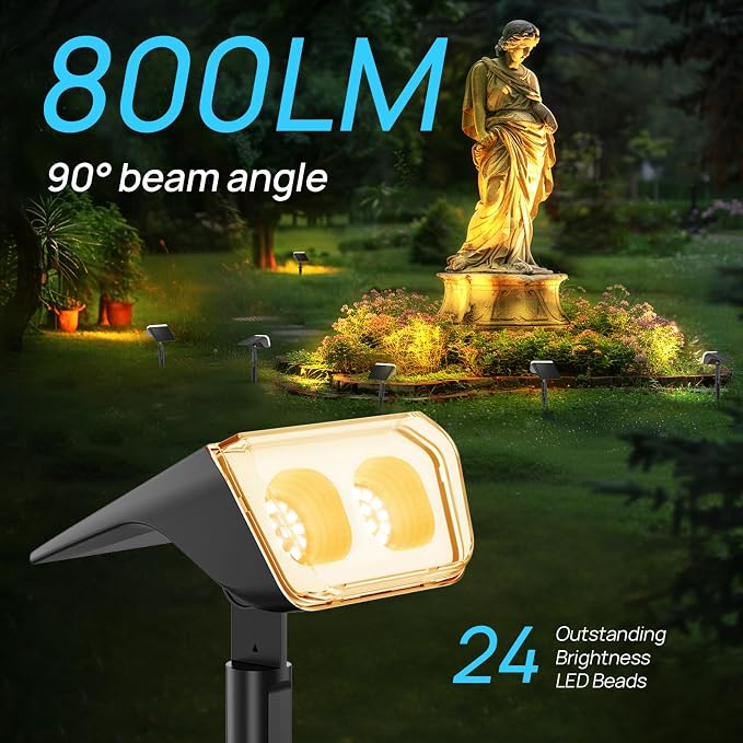 Consciot Solar Spot Lights Outdoor Waterproof, 24 LED Dusk-to-Dawn Solar - Image 5