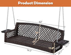 3 Seat Porch Swing, Wicker Patio Swing - Image 7