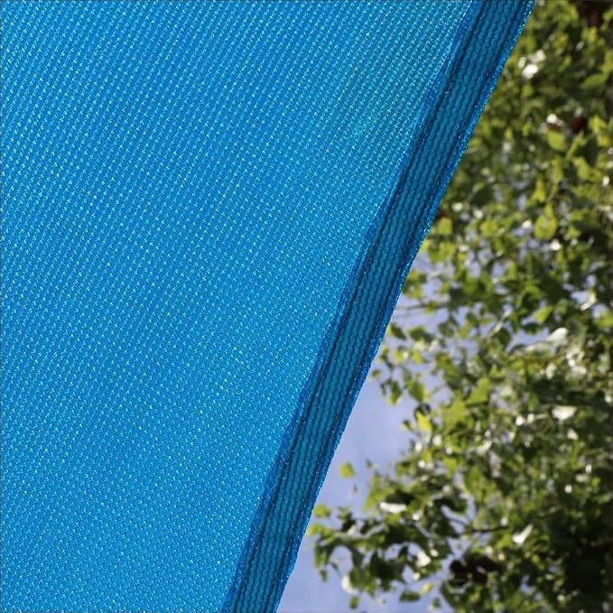 Amgo Custom Size 17' x 23' x 28.6' Blue Right Triangle Sun Shade Sail UPF50+ - Image 9