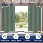 PureFit Outdoor Curtains for Patio Waterproof Weatherproof, UV and Fade - Image 3