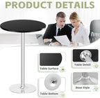Flamaker Round Bistro Pub Table Modern Style Metal Base MDF Top Cocktail Bar - Image 4