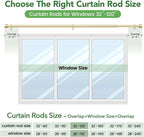 Time Forest Gold Curtain Rods for Windows 32 to 120 Inch, 1 Inch Diameter - Image 7