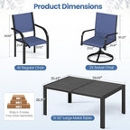 Outdoor Dining Set for 6, Metal Patio Table and Chairs Set - Image 8