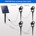 Solar Spot Lights Outdoor, 4-in-1 Solar Landscape Spotlight Waterproof 9.8ft - Image 6