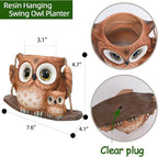 Swing Owl Hanging Planters for Indoor Plants, Cute Small Succulent Pots - Image 5