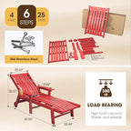 Patio Chaise Lounge Chair Set of 4, Oversized Lounge Chair Outdoor - Image 2
