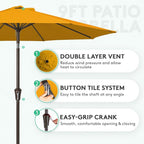 JEAREY 9FT Outdoor Patio Umbrella Market Umbrella - Image 2