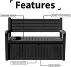 DRATO 75 Gallon Storage Bench Deck Box Outdoor Indoor, Lockable Durable - Image 5