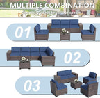 ALAULM 6 Pieces Patio Furniture Set, Oversized Seat/Armrest and High Back - Image 7