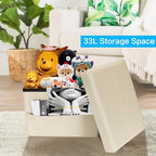 AmasSmile Storage Ottoman Folding Foot Rest Stool - Image 5
