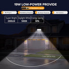 UME 2 Pack 19W LED Flood Light Motion Sensor Outdoor, 2 Adjustable Head - Image 2