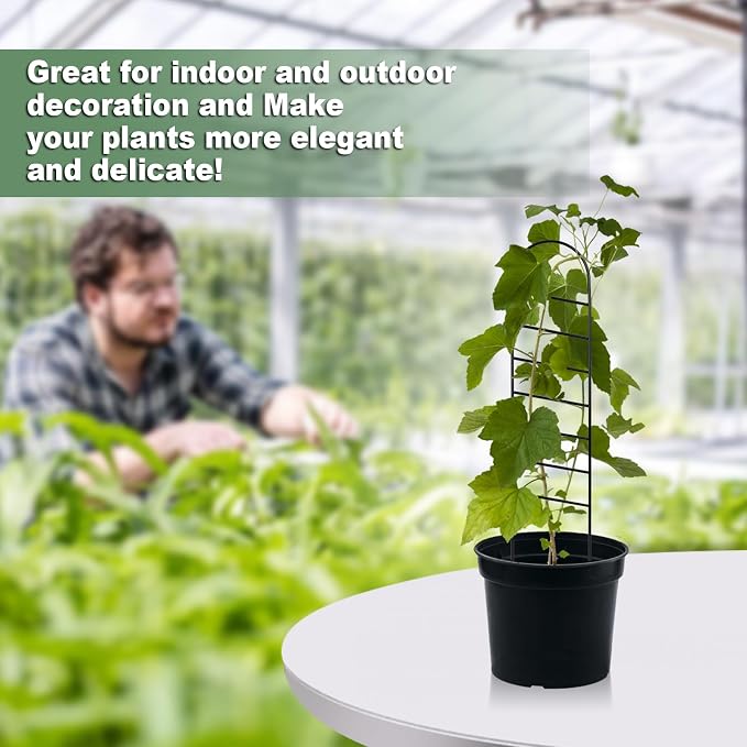 17.5 Inch Indoor Plant Trellis for Climbing Plants, Small Metal Garden Trellis - Image 6