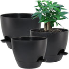 Large Self Watering Pots, 12/10/9 Plastic Planters by UOUZ