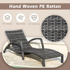 Chaise Lounge Chairs Outdoor Set of 2, Comfy Outside Wicker Patio Pool Lounge - Image 5