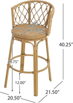 Christopher Knight Home Harrison 28.75"H Outdoor Barstools Set of 2, Rattan Bar - Image 2